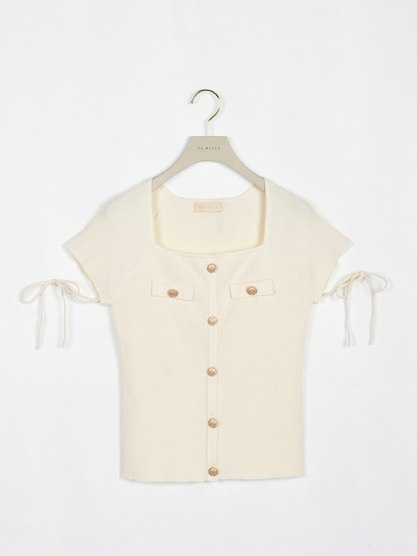 ゴールドボタンニットソー 詳細画像 オフホワイト 1