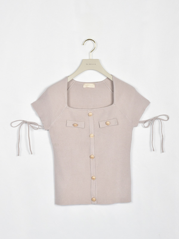 ゴールドボタンニットソー 詳細画像 ピンク 1