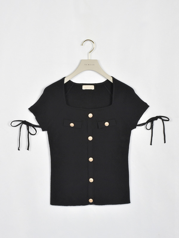 ゴールドボタンニットソー 詳細画像 ブラック 1