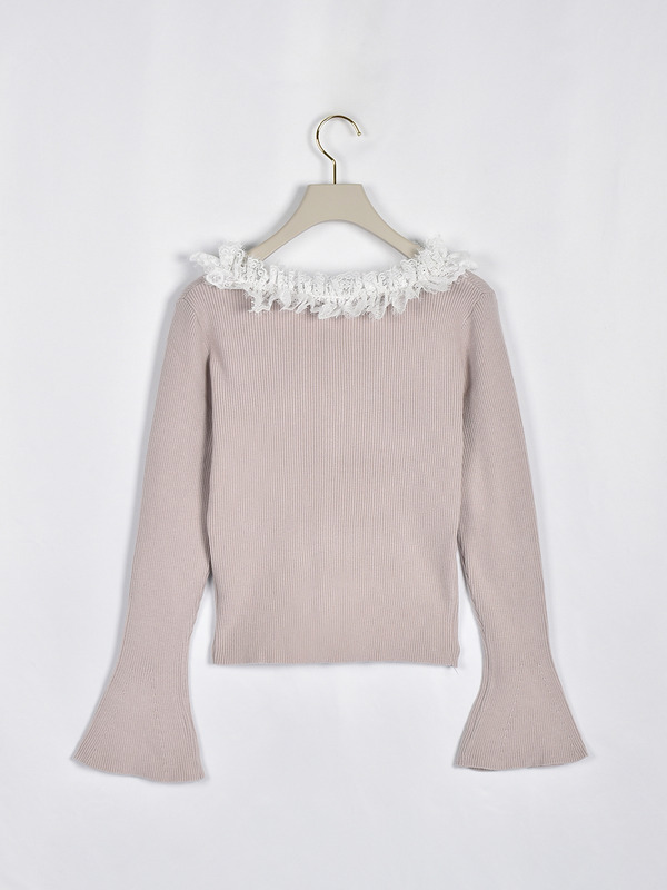 ボリュームレースリブニット 詳細画像 ピンク 16