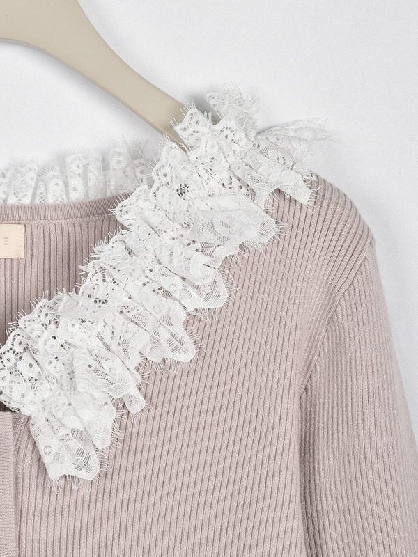 ボリュームレースリブニット 詳細画像 ピンク 16