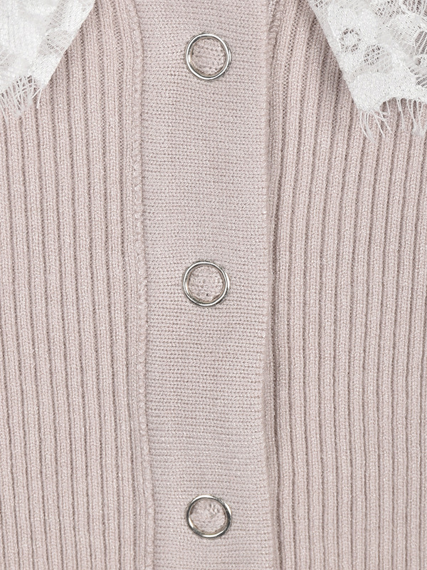 ボリュームレースリブニット 詳細画像 ピンク 16