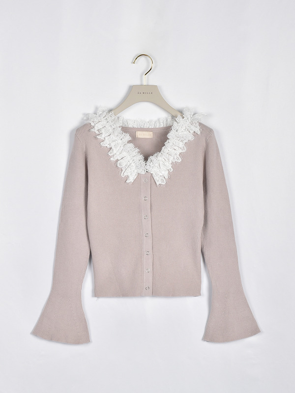 ボリュームレースリブニット 詳細画像 ピンク 16