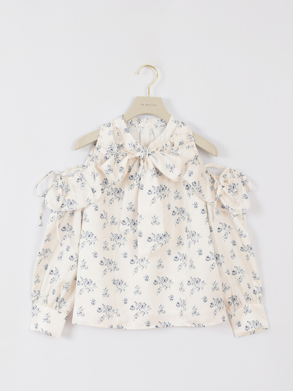 コールドショルダーブラウス 詳細画像 フラワー 1