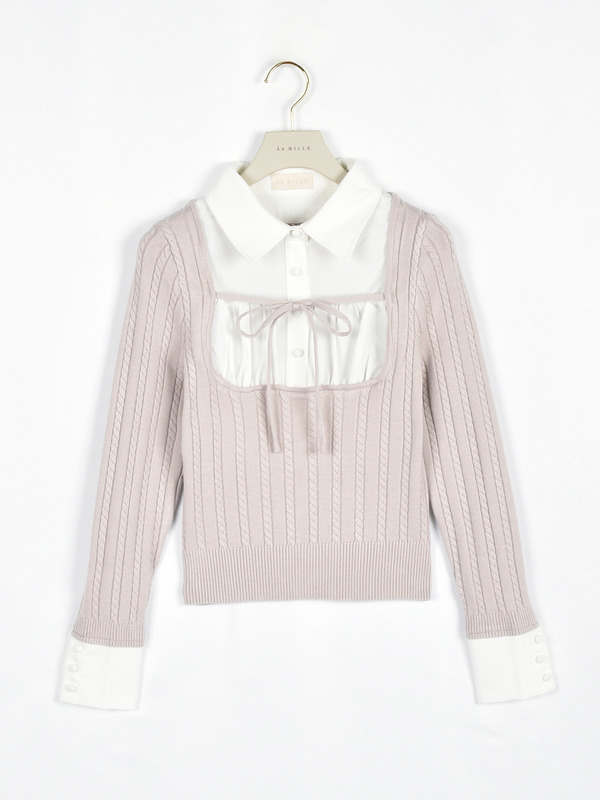 シャツドッキングニット 詳細画像 ピンク 1