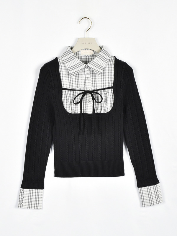 シャツドッキングニット 詳細画像 ブラック 1