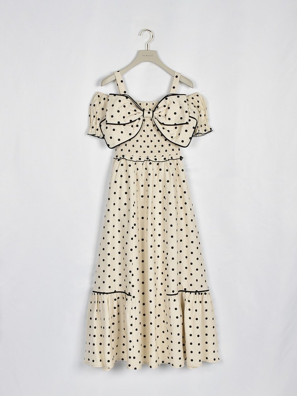 ビッグリボンオフショルワンピース 詳細画像 ツイード 16