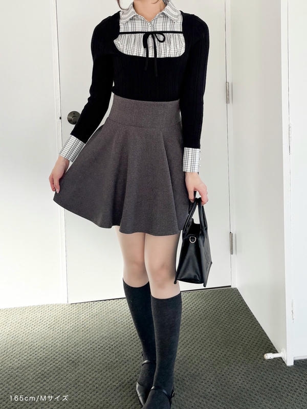 コルセットフレアスカート 詳細画像 グレイ 16