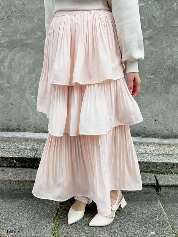 プリーツレイヤードスカート 詳細画像 ブラック 16