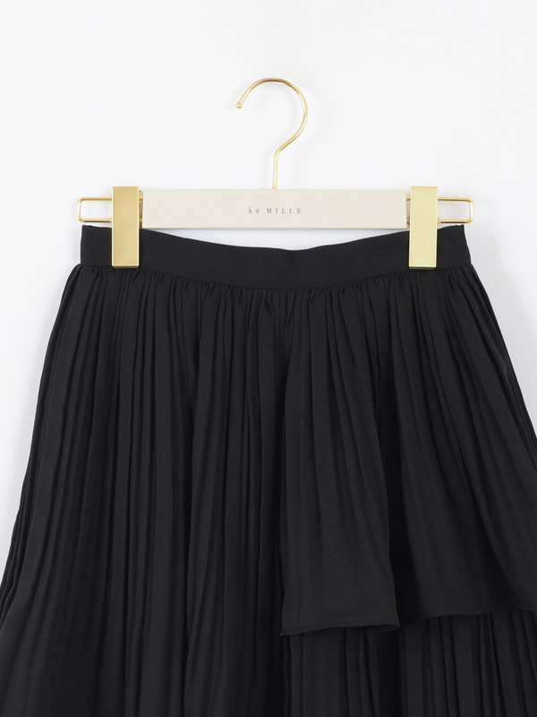 プリーツレイヤードスカート 詳細画像 ブラック 16