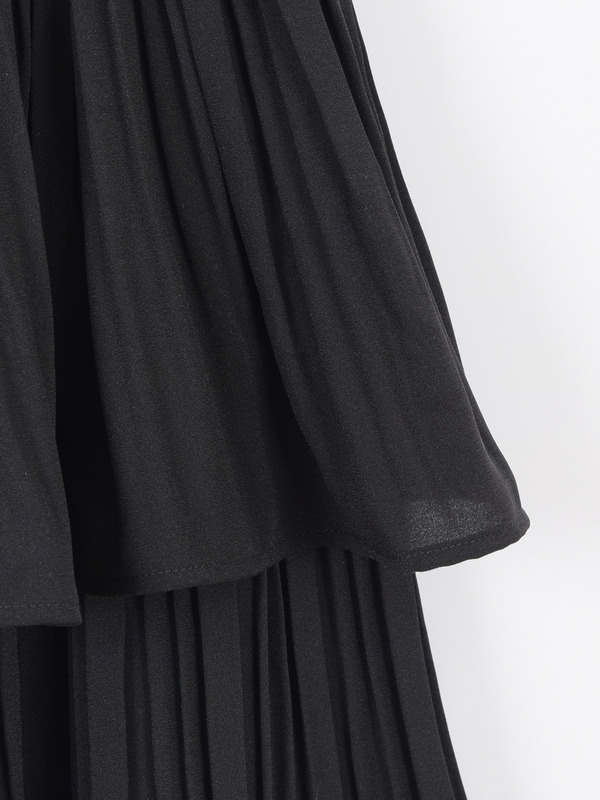 プリーツレイヤードスカート 詳細画像 ブラック 16