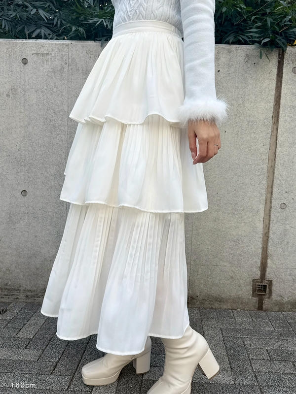 プリーツレイヤードスカート 詳細画像 ブラック 16