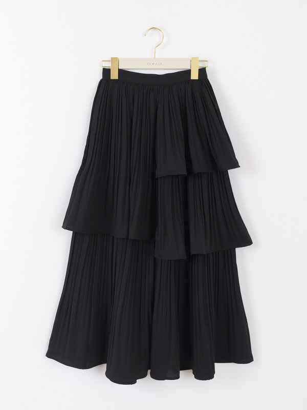 プリーツレイヤードスカート 詳細画像 ブラック 1