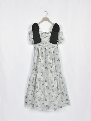 リボンオフショルフラワーワンピース