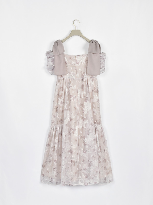 リボンオフショルフラワーワンピース 詳細画像 ブラック 16