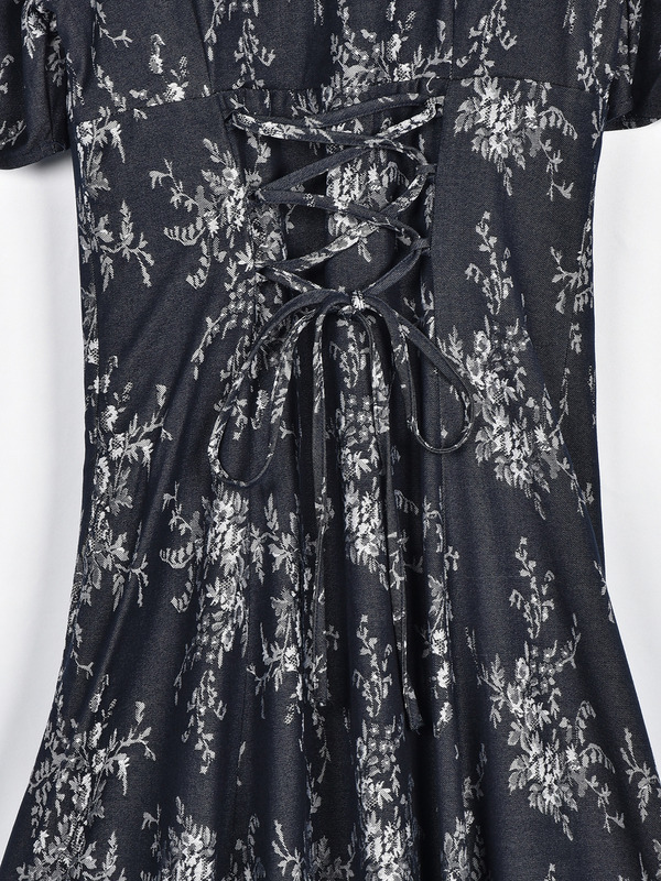 バストギャザーレディワンピース 詳細画像 ドット 16