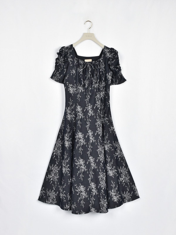 バストギャザーレディワンピース 詳細画像 ドット 16