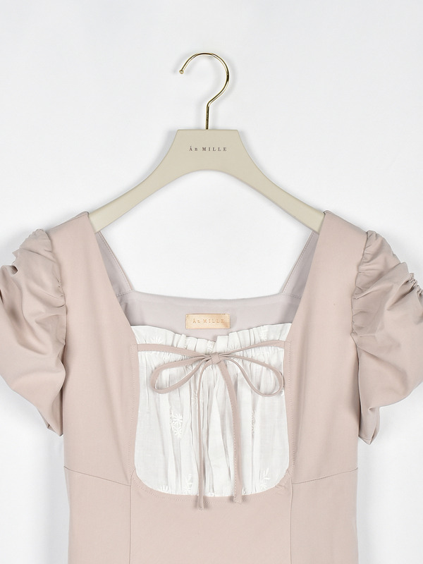 バストギャザー切替ワンピース 詳細画像 ピンク 16