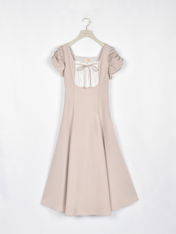 バストギャザー切替ワンピース 詳細画像 ピンク 1