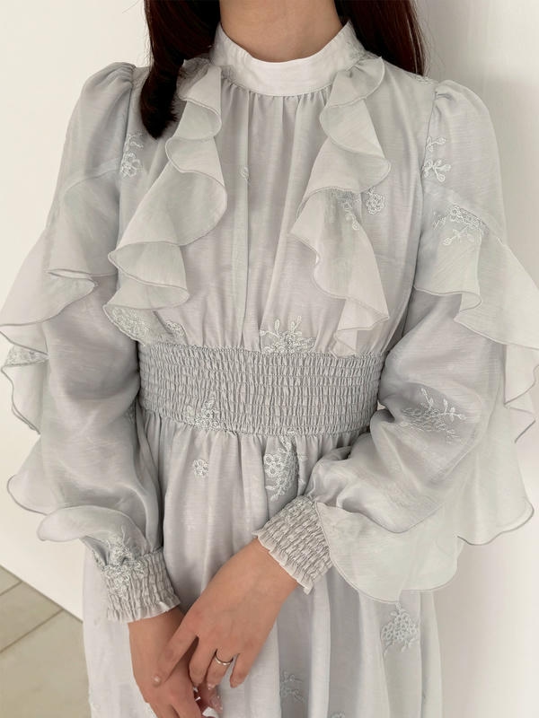 フラワー刺繍フリルワンピース 詳細画像 ピンク 16