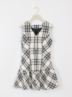 チェックツイードミニワンピース