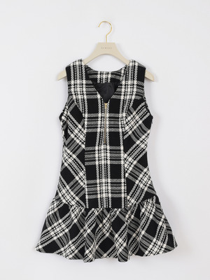 チェックツイードミニワンピース