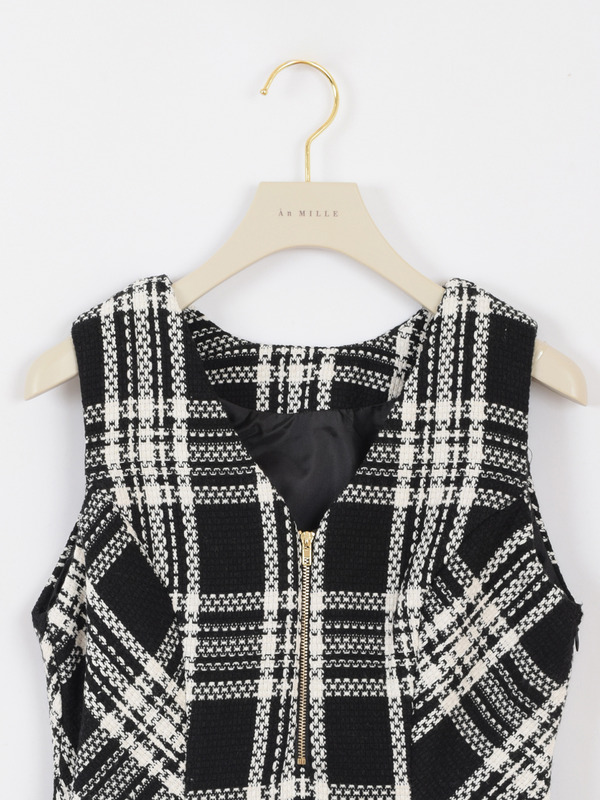 チェックツイードミニワンピース 詳細画像 オフホワイト 16