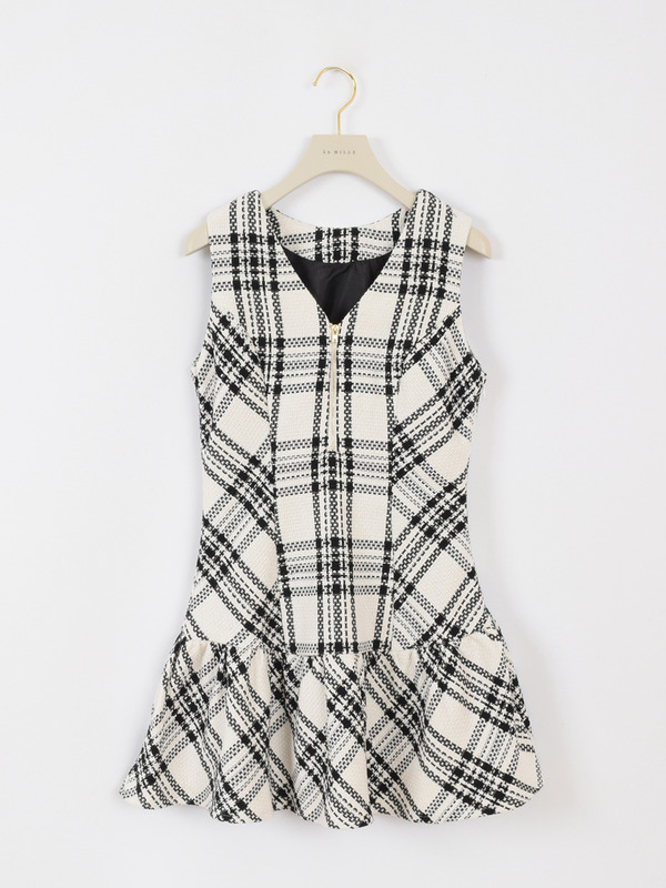 チェックツイードミニワンピース 詳細画像 オフホワイト 1