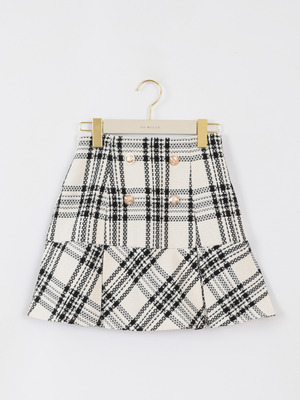 チェックツイードタックスカート