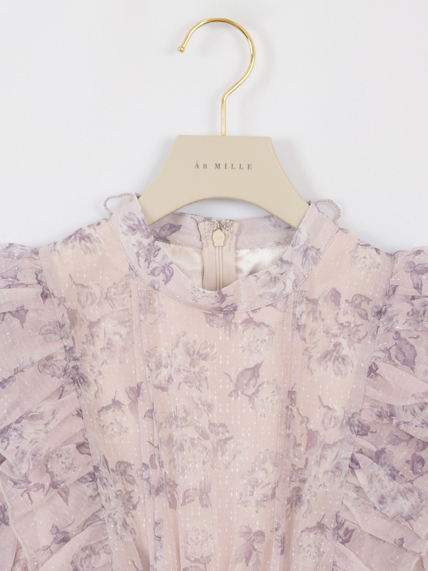 パフスリーブフラワーワンピース 詳細画像 ピンク 16