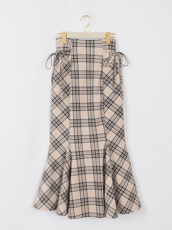 オリジナルチェックマーメイドスカート 詳細画像 ベージュ&times;ブラウン 1
