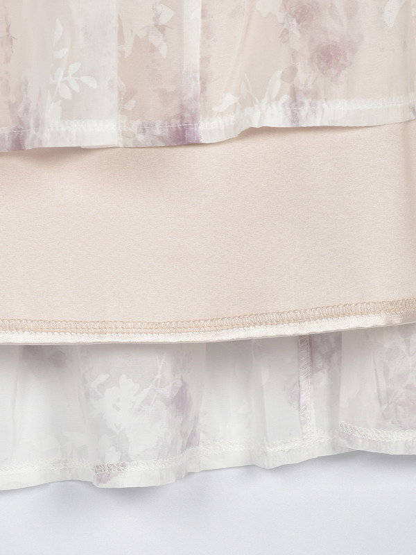 ギャザーリボンフラワーシャーリングワンピース 詳細画像 ブルー 16