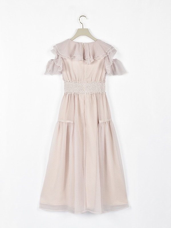 ギンガムフリルオフショルワンピース 詳細画像 ブラック 16