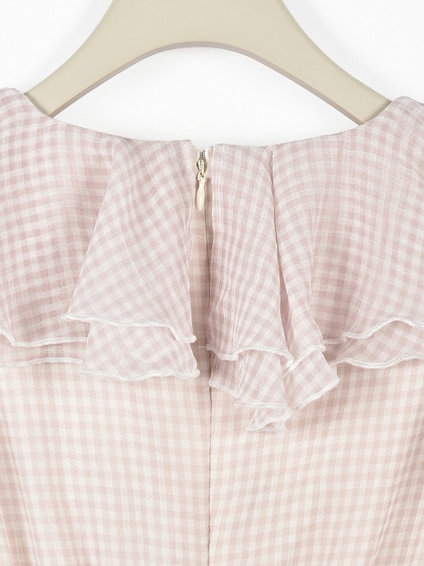 ギンガムフリルオフショルワンピース 詳細画像 ブラック 16