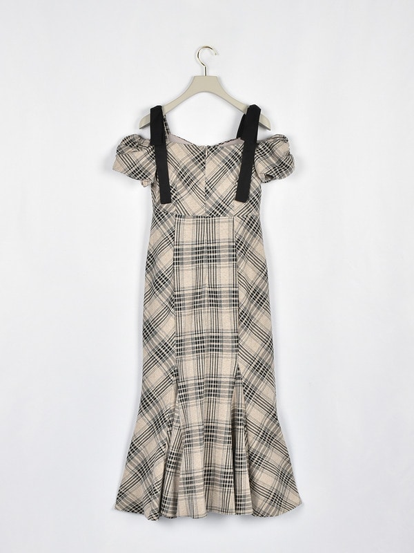 リボンオフショルカットワンピース 詳細画像 オフホワイト 16