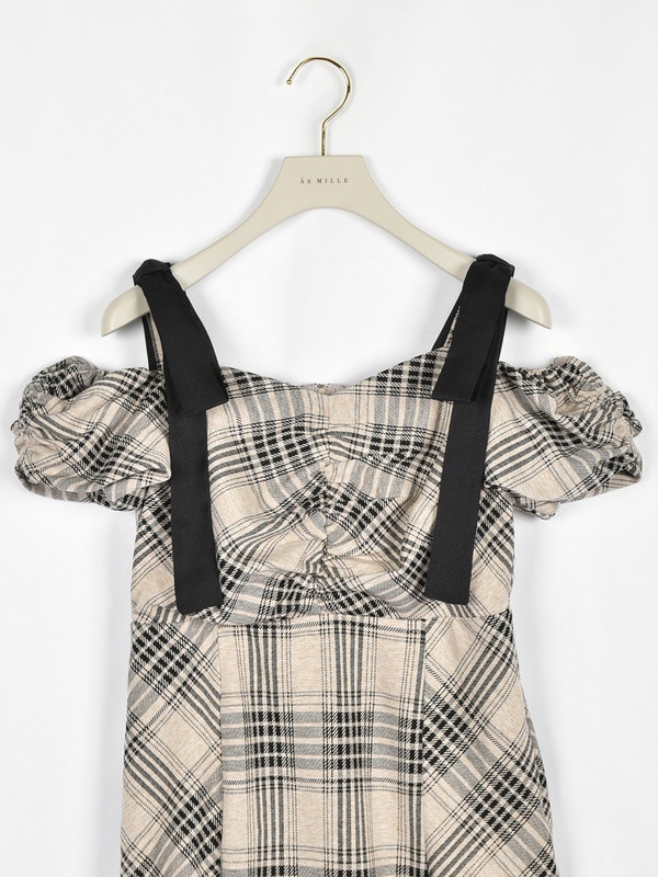 リボンオフショルカットワンピース 詳細画像 オフホワイト 16