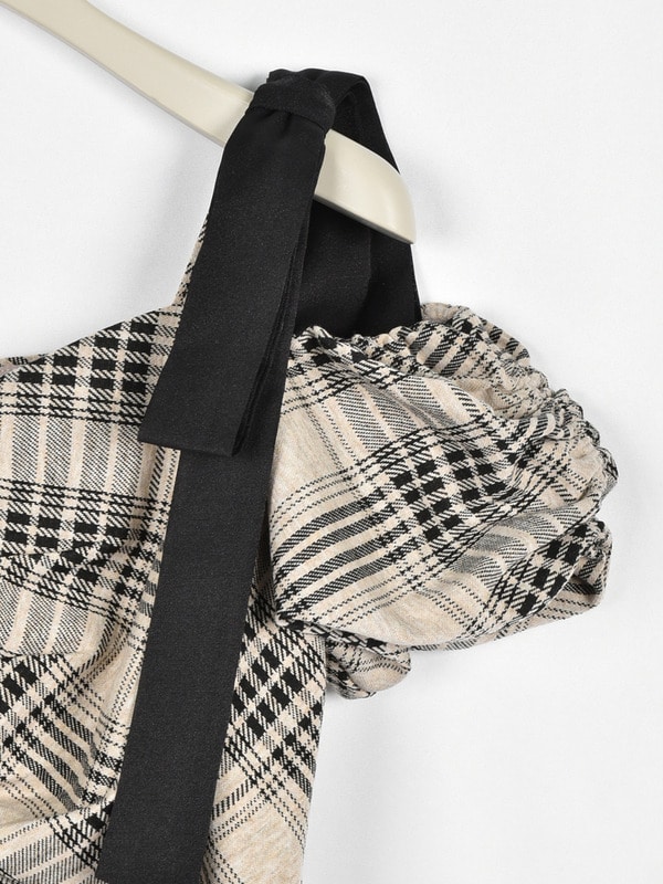 リボンオフショルカットワンピース 詳細画像 オフホワイト 16