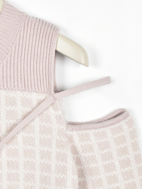 ポンポンシャギーニットワンピース 詳細画像 チャコール 16