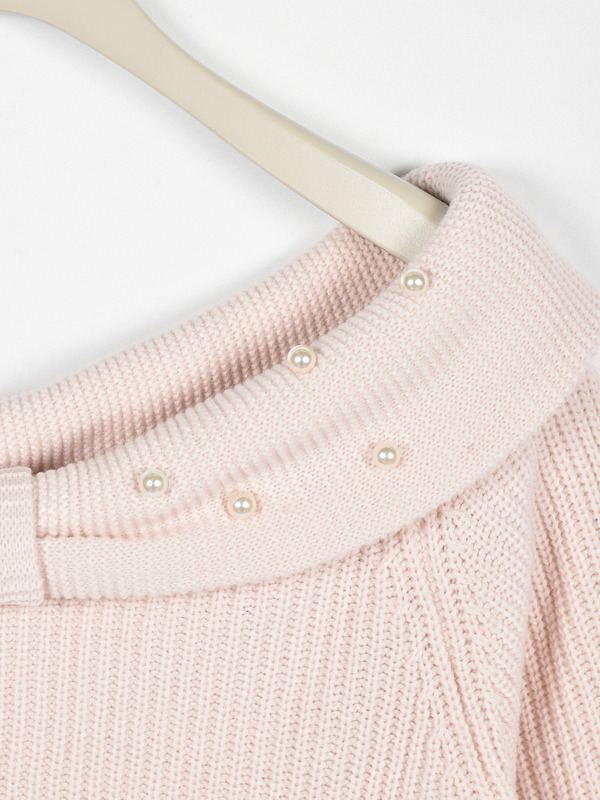 リボンパールオフショルニット 詳細画像 オフホワイト 16