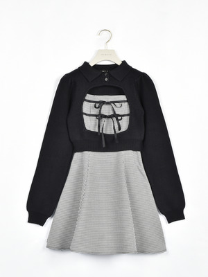 ダブルリボンアンサンブルワンピース