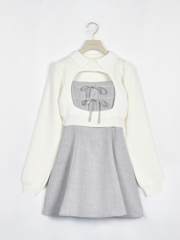 ダブルリボンアンサンブルワンピース 詳細画像 アイスグレイ 1