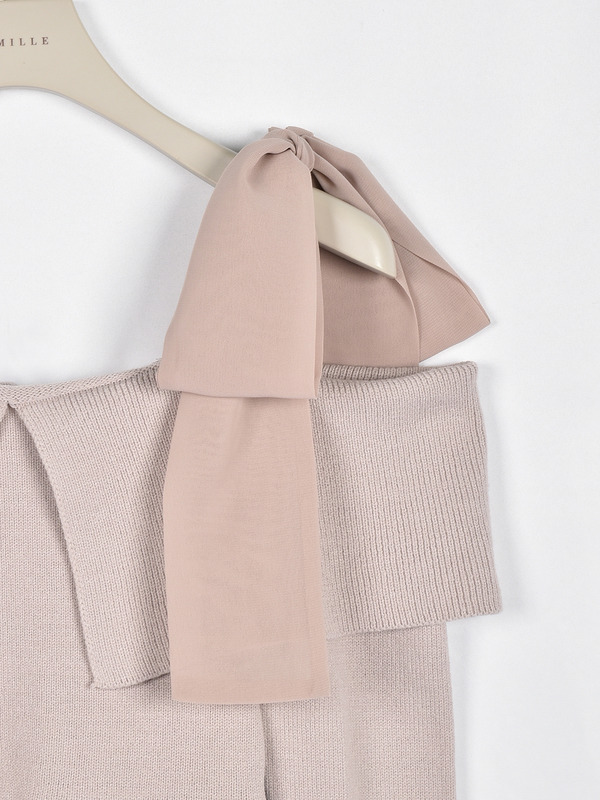 ショルダーリボンペプラムニット 詳細画像 ピンク 16