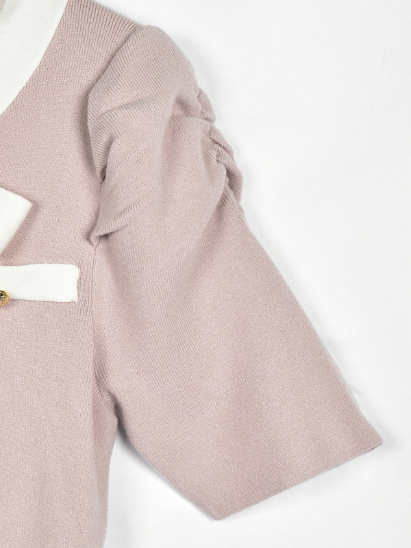 バイカラーフレアニットワンピース 詳細画像 ブラック 16