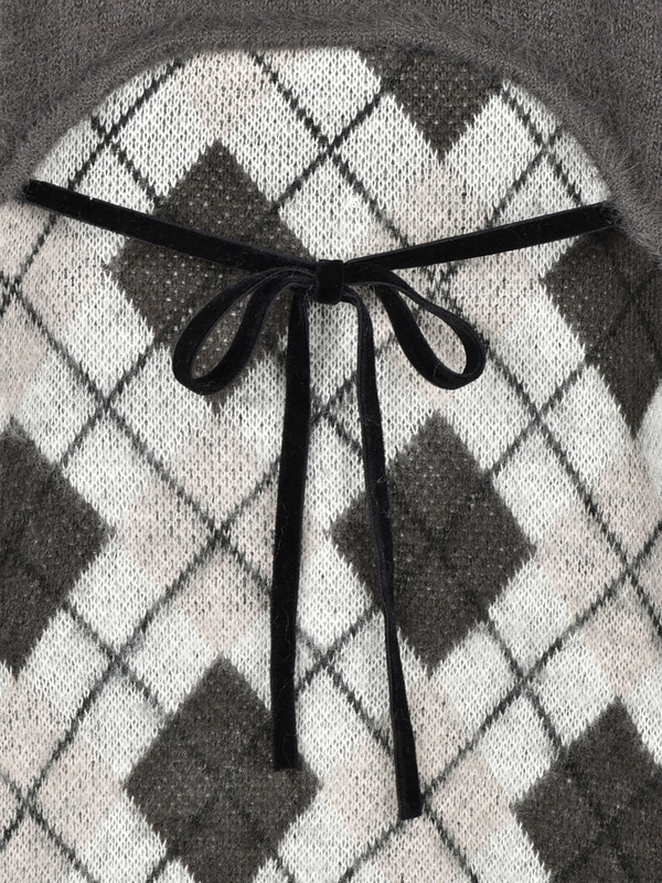 アーガイルドッキングワンピース 詳細画像 ブラック 16