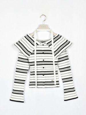 大襟リボンニット