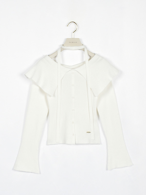 大襟リボンニット 詳細画像 オフホワイト 1