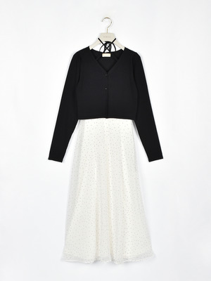 カーデセットドッキングワンピース