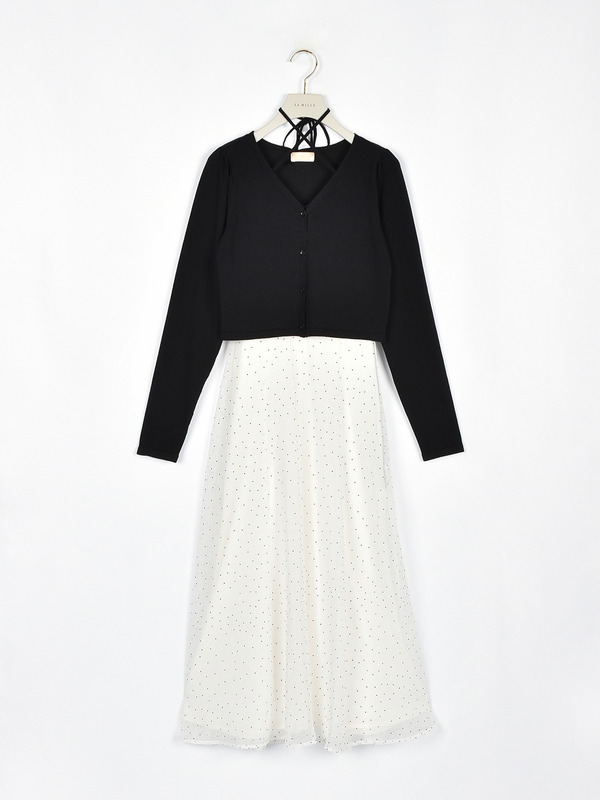 カーデセットドッキングワンピース 詳細画像 ブラック 1