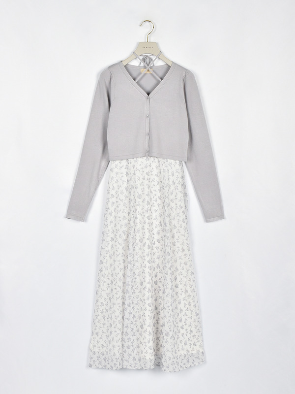 カーデセットドッキングワンピース 詳細画像 アイスグレイ 1