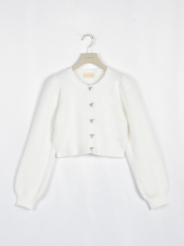 リボンシャギーカーデ 詳細画像 ホワイト 1